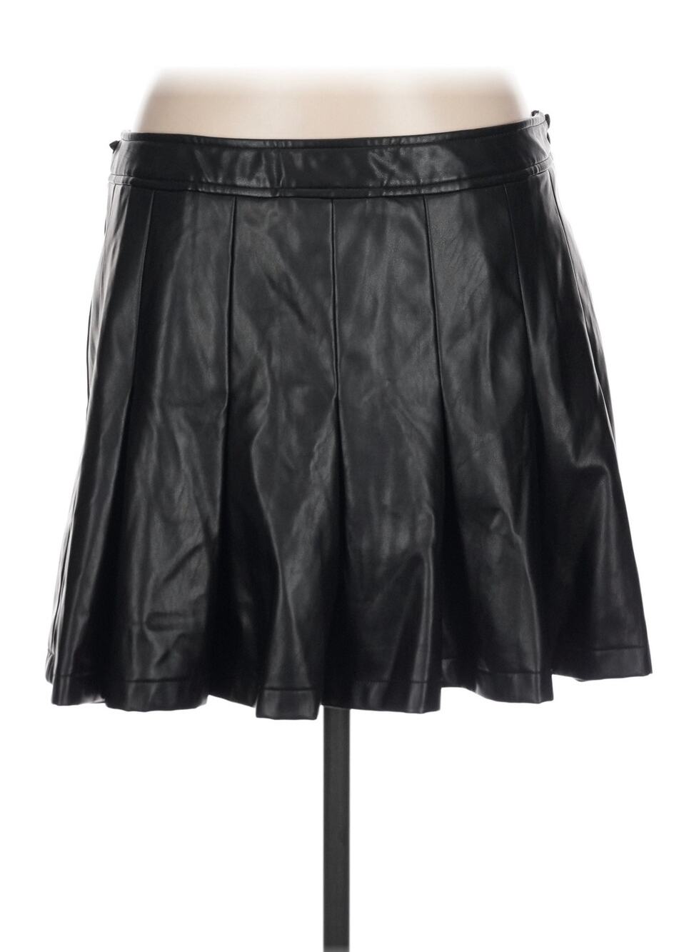 NWT Nasty Gal Faux Leather Skirt with Pearl Belt Sz. 10